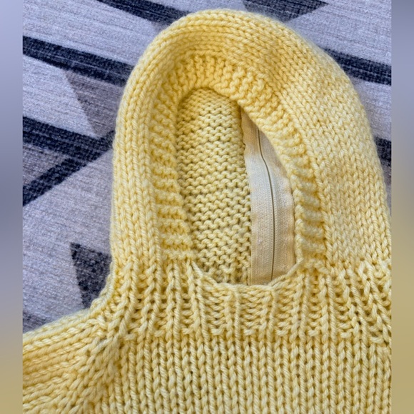 Yellow Crochet Back Zip Sweater - Picture 4 of 8